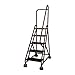 5 Steps, 45" H Steel Rolling Ladder, 450 lb. Load Capacity