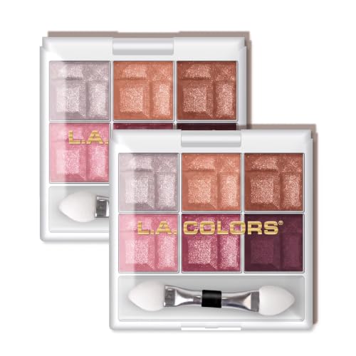 L.A. COLORS 6 Color Eyeshadow, Delicate CES463 (Pack of 2)