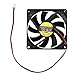 TOMYEUS Wyciąg wentylacyjny CPU wentylator chłodzący DC 12 V 0,18 A 2-pinowe złącze PC obudowa wentylator chłodzący 80 x 80 mm prosty wentylator wentylacyjny z 10-calowym kablem, czarny wentylator wyciągowy