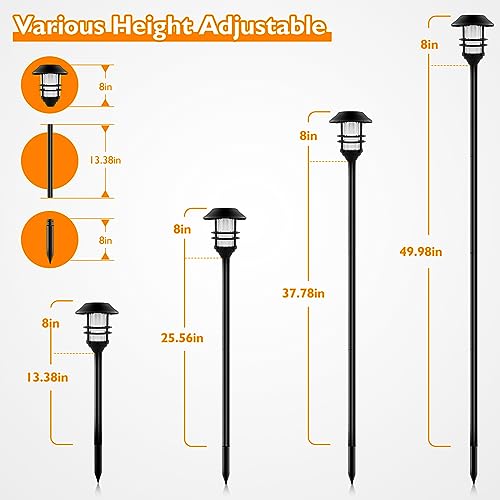 image for ZOOHAR Solar Pathway Flame Lights - Outdoor Solar LEDs with Metal Cons