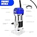 800W Oberfräse Electric Hand Holzfräse, 220V Einhand Oberfräsen Trimmer 27000r/min Einhandfräse 6-8mm Spannzangen mit 15 Pcs 1/4" Fräser Set