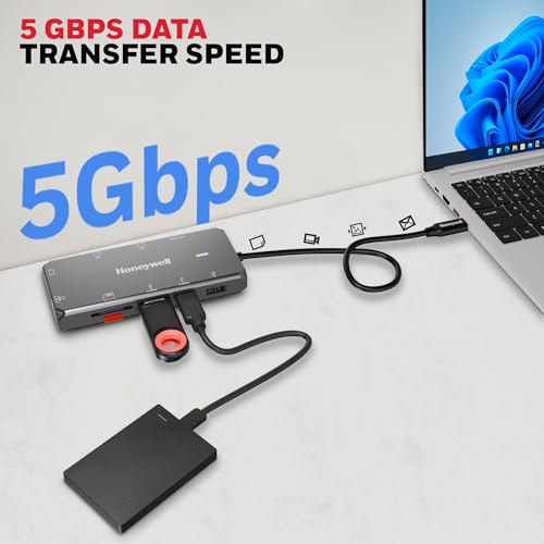 Honeywell Newly Launched 10-in-1 Type C Dock with Dual 4K HDMI, 1GBPS RJ45 Ethernet Port, 2xUSB 3.0, 1xUSB 2.0 & Type C 3.0 PD100W, VGA port, SD & MicroSD Slot, for All Type C Devices- Windows/MacBook - Image 7