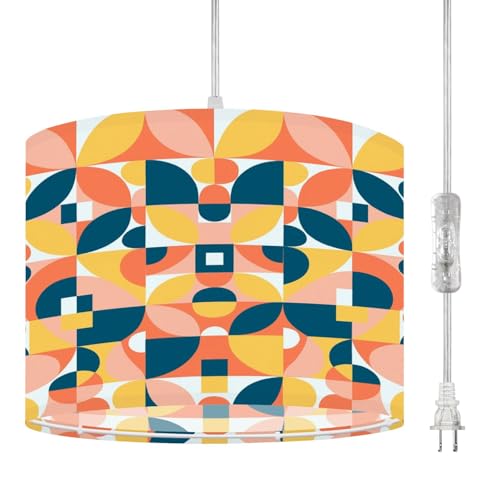 RAINFALLARING Plug in Pendant Light Geometric Abstract Art Bold Shapes