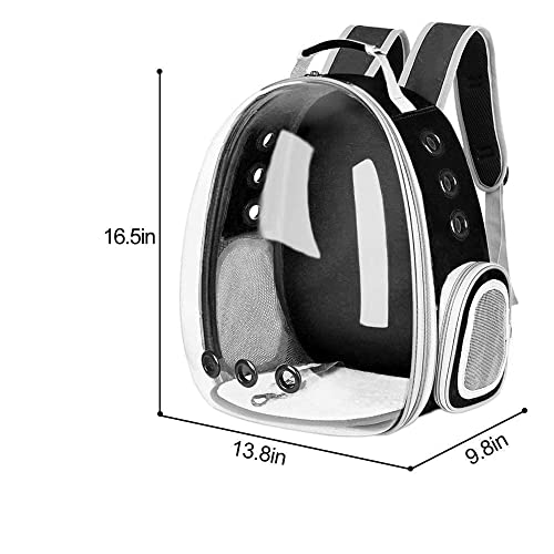 Foodie-Puppies-Astronaut-Space-Transparent-Capsule-Breathable-Airline-Approved-Ventilate-Transparent-Carrier-Backpack-for-Travel-Hiking-and-Outdoor-for-Puppies-Cats-Black