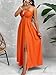 Womens Summer Maxi Dress Sexy Tie Backless Criss Cross Halter Neck Sleeveless Split Dress for Women Burnt Orange L2