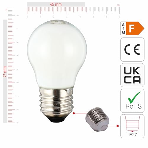 TEKLED® G45 Golf Ball NONDIMMABLE Filament LED Bulbs, 6500k - Cool Daylight, 40 Watt / E27 (ES) - Image 2