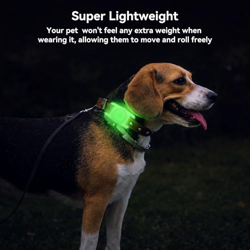 Image of GOCII for Airtag Dog Collar Holder 2 Pack,Waterproof Dog Collar Holder for Apple AirTag(Gen 1 & 2),Silicone Air Tags Case for Dog Collars(Glow Green)