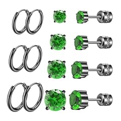 7 Pairs Green-CZ 3-6mm