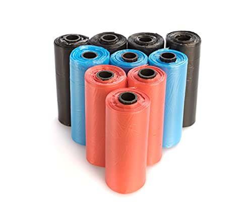 Sudepets - Bolsas caca perro colores , 10 Rollos Total 150 Bolsas excrementos para perros , Poop Bag para Perro, Animales Domésticos. Bolsas para residuos para perros de diferentes tamaños Cover
