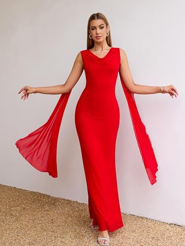 Image of Parthea Women's Summer Formal Wedding Guest Dresses Sleeveless Backless Long Elegant Evening Party Maxi Bodycon Dress