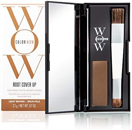 Color Wow Root Cover Up, Light Brown - Instantly cover greys + touch up highlights, create thicker looking hairlines, water resistant, sweat resistant - No mess multi award winning root touch up