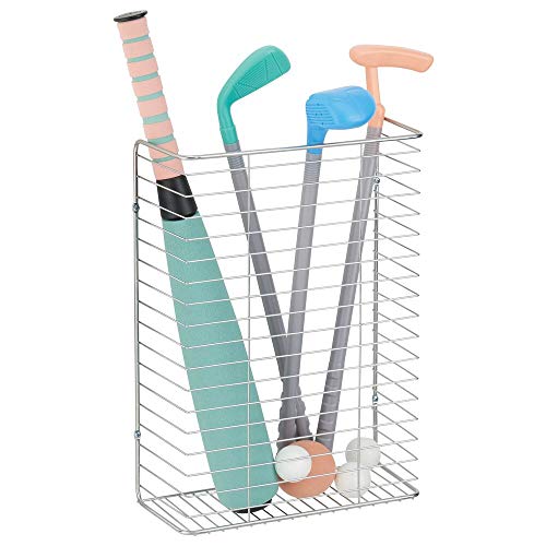 mDesign Metal Wire Wall Mount Storage Organizer for Holiday/Celebration Gift Wrap and Bows