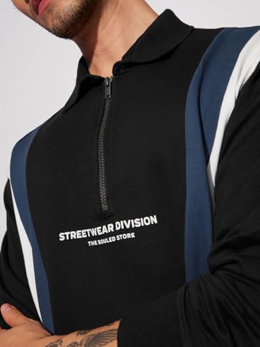 Image of The Souled Store Street Division Men and Boys Long Sleeves Collared Neck Multicolor Color Blocked Cotton Rugby Polos