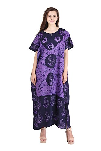 Image of Cotton Kaftan Dress Maxi Long Tunic Batik One Size