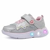 Toddler Light Up Glitter Mesh Sneakers Lightweight LED Flashing Glitter Mesh Breathable Adorable Sne