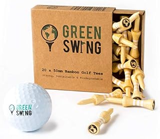 Green Swing Bamboo Golf Tees 50mm | Strong Sustainable Biodegradable | 20pcs