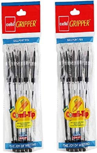 Cello Gripper Ball Pen -BLACK INK (Pack of 10)