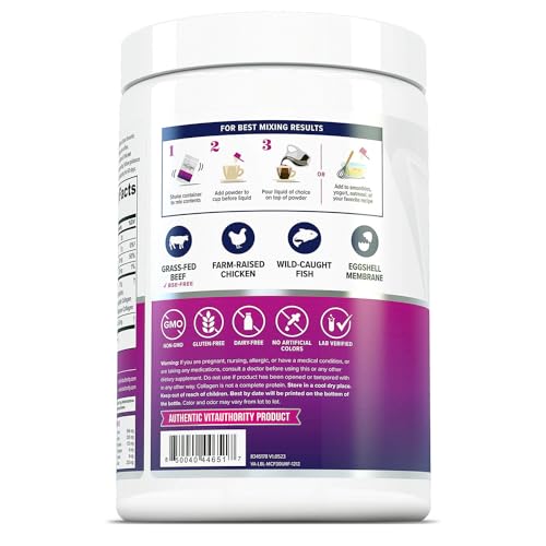 Multi Collagen Peptides Powder for Women - Hydrolyzed Unflavored Collagen Powder for Women with Types I II III V & X Plus Vitamin C & Hyaluronic Acid for Beautiful Hair Skin and Nails - 40 Servings - Thumbnail 4