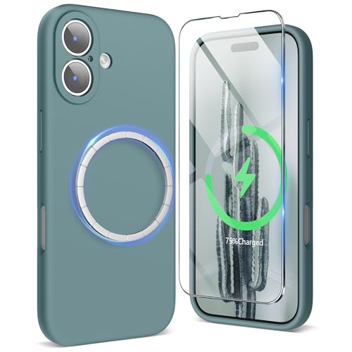 SURPHY für iPhone 17 Hülle 6,3\" für MagSafe mit Vollständiger Kameraschutz aus Buntem Silikon, Stoßfest Handyhülle iPhone 17 Case für Alles Magnetische Zubehör, Kaktus Grün SURPHY für iPhone 17 Hülle 6,3\" für MagSafe mit Vollständiger Kameraschutz aus Buntem Silikon, Stoßfest Handyhülle iPhone 17 Case für Alles Magnetische Zubehör, Kaktus Grün