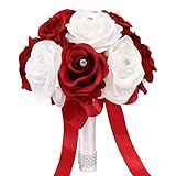 Artificial Rose Bouquet-1 Dozen Roses Ready to use -Toss Bridesmaid Maid of Honor Silk Flowers...