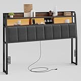 Simple Wisdom 1.4M Cabecera Matrimonial,con luz LED y Regleta,Cabecera Queen Size,Viene Tela de Lino Cojín de Cabecera,con...