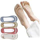 [Weuiean] レディース フットカバー 2WAY パンプスソックス [4足組] つま先ソックス 5本指 ソックス 靴下 浅履き つま先なし 滑り止め付き 脱げにくい 見えない靴下 吸汗速乾 抗菌防臭 22-25㎝ LZW-13lf