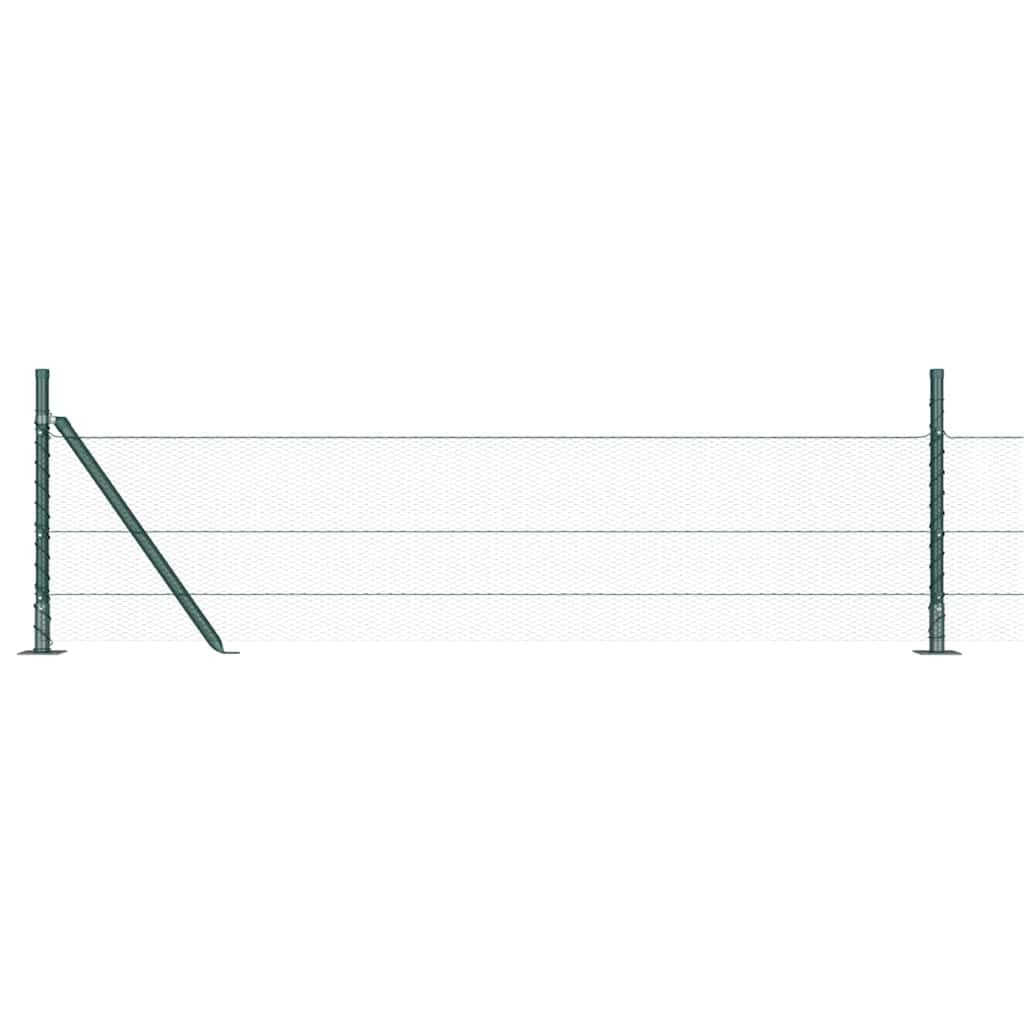 Valla de jardín verde 50 m x 0,5 m de acero recubierto de PVC, incluye 11 postes, diseño moderno, resistente a la intemperie, para jardín, balcón, recinto para perros