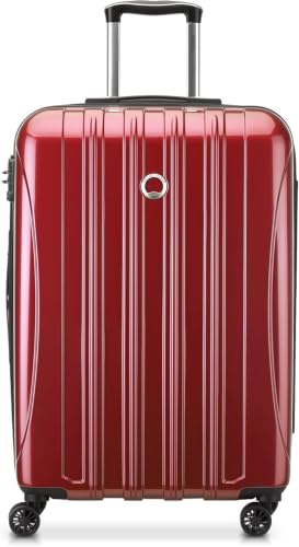 DELSEY PARIS Helium Aero, 24 Inch Checked-Medium Luggage, Brick Red