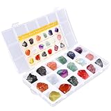 18 Pcs Raw Healing Crystals Gemstone Box Natural Rough Rock Quartz Crystal Stones Bulk Healing Meditation Home Decor DIY Project Spiritual Crystal Gift