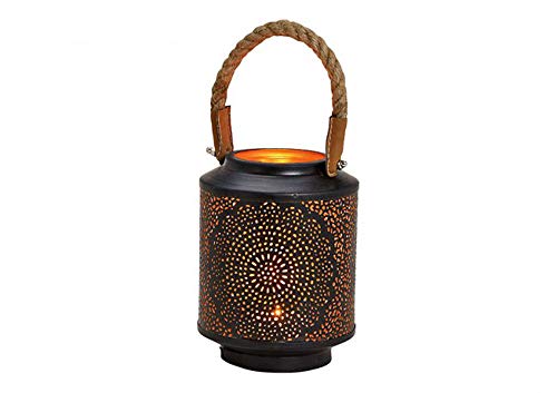 Geschenktrends Runde Metall Laterne Orient (H: 20cm) - Windlicht - Metalllaterne - Kerzenhalter Cover