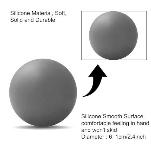 WOVTE Massage Lacrosse Ball for Myofascial Release, Foot, Back, Trigger Point Treatment Ball, Muscle Knot, Yoga (Grey) - Image 2