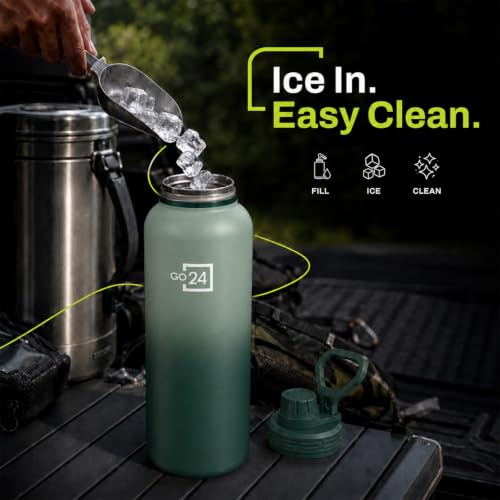 Image of Hydromax 2 Litre Single Wall Stainless Steel Water Bottle - Green | ISI Certified 304 Stainless Steel, BPA Free, Chugger Sipper Cap, Leakproof Lid, Loop Handle, Fridge Frendly