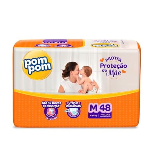 Pom Pom Fralda Protek Proteção De Mãe Mega M 48 Unidades