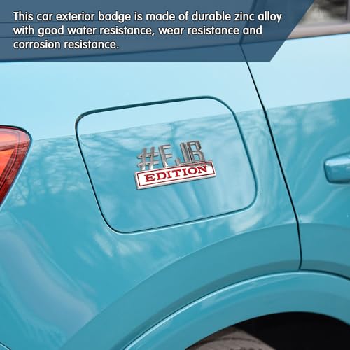 Image of FJB Edition Car Emblem, 3D Letters #FJB Car Edition Emblem, 3D Auto Car Emblem, 3D Raised Letters Bumper Sticker, Car Exterior Emblems Badge 3D Sticker Decal Replacement for Cars Bumper Window