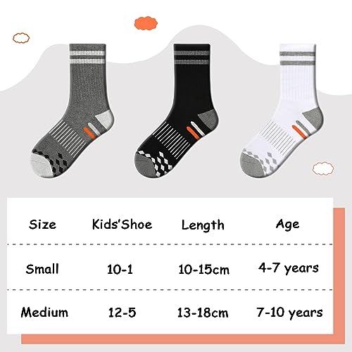 Comfoex Boys Socks Crew Socks For Kids 6-8 4-6 8-10 Years Old Athletic Calf Half Cushioned Cotton Long Socks 6 Pairs2