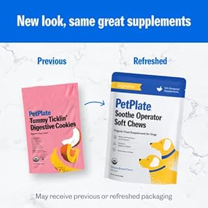 PetPlate Digestive Soft Chews for Dogs, Made with Prebiotics & Probiotics, USDA Organic Supplement, Grain-Free, Human-Grade, Pet Supplies, (Pack of 1, 9.8 Ounce)