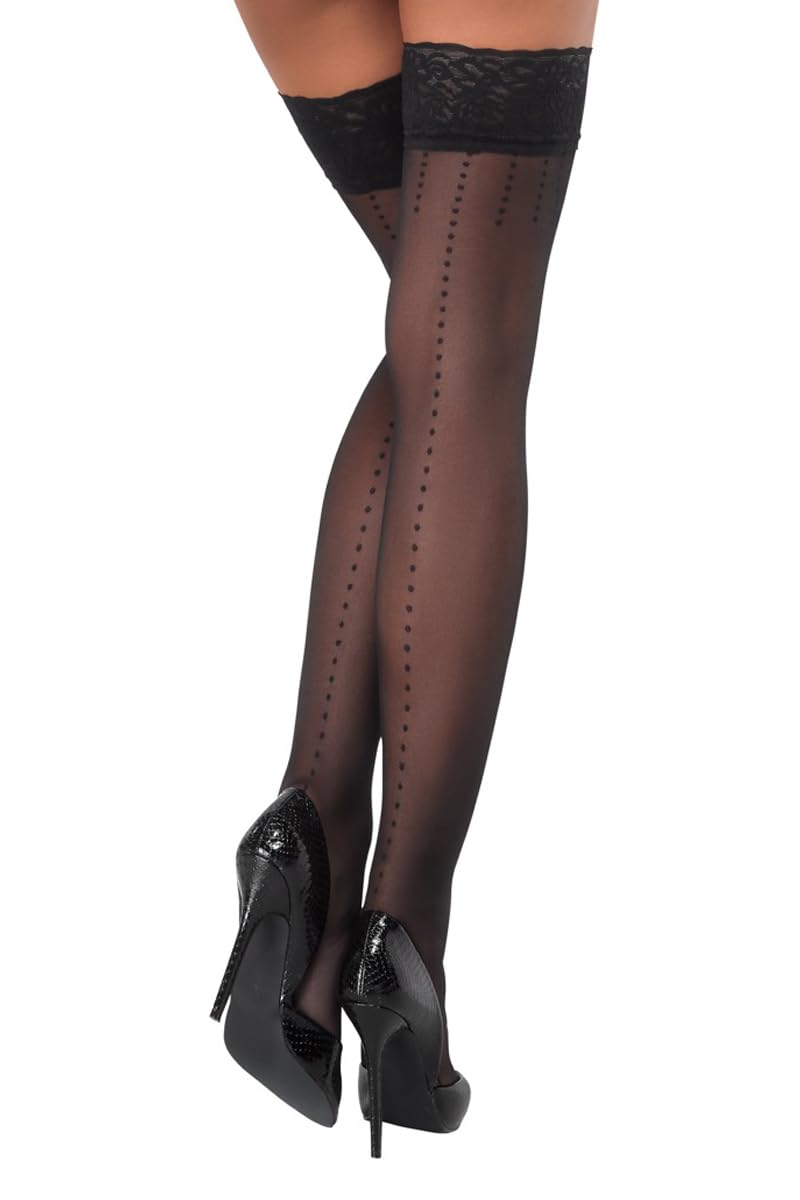 Cottelli Legwear Women Hold-up Stockings Black 4