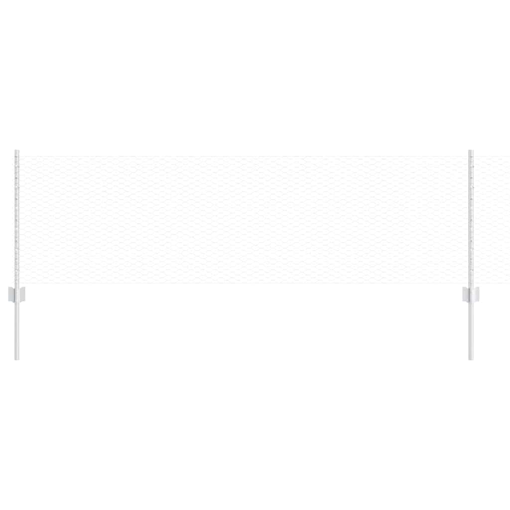 Outdoor Garden Steel Fence Roll with Posts Silver 0.6 x 50 m Easy Installation UV-Resistant for Terrace Patio Boundary Privacy Screen