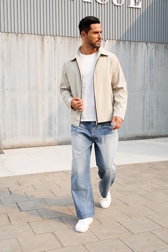 QTE Lightweight Jackets for Men Casual Windbreaker Stylish Light Fall Spring Golf Work Dress Business Coat3