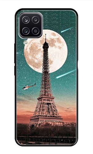 Image of Metal TPU Printed Back Cover for Samsung Galaxy M12 (Lovers Eiffel Tower) 360 Degree Protection | Camera Protection -25092024(AR)