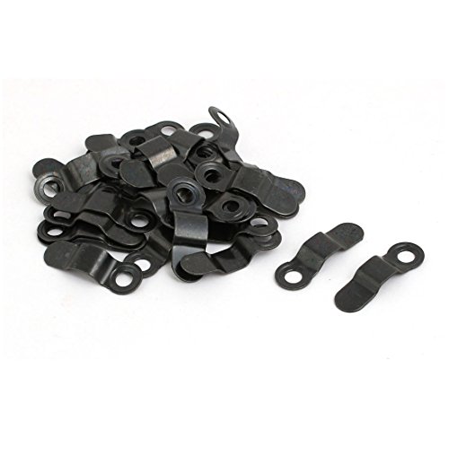 Image of uxcell Frame Turn Button, 23mm Bow Shape Metal with Screws for Hanging Pictures, Photos, Drawings and Posters, Black, 30 Pcs