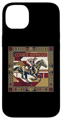 Course Hippique Art Deco Horse Racing Jockey �X�}�z�P�[�X iPhone 14 Plus �p