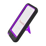 Black / Purple Hybrid Rugged Hard Silicone Case Cover w/ Stand for Apple iPod Touch 5th Generation 5G 5