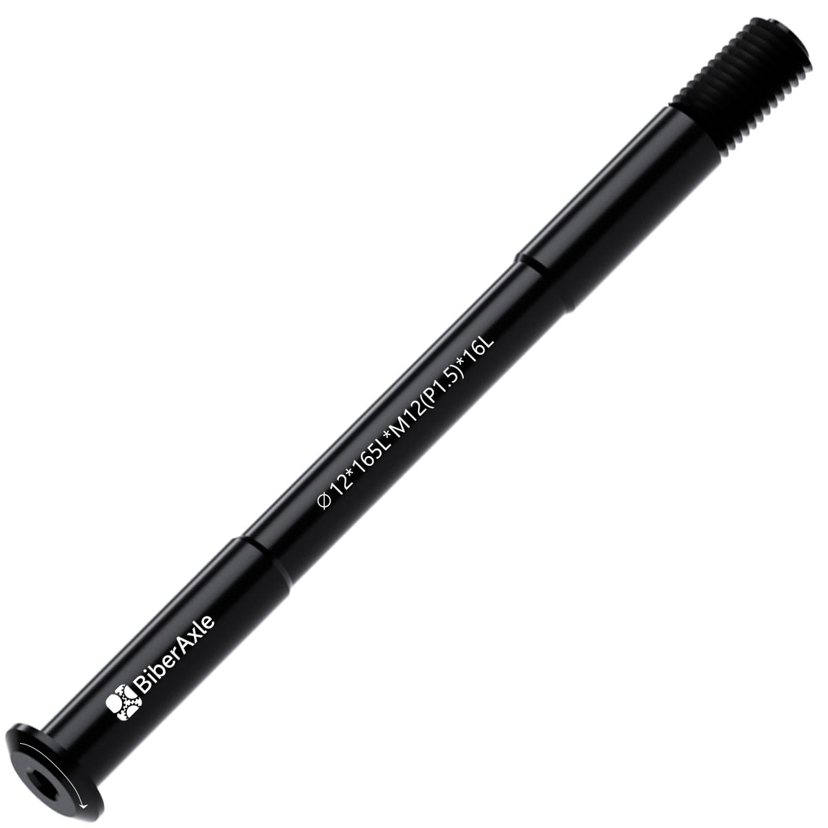 BiberAxle 12mm Quick Release Axes for Bicycle Forks and Rear Bicycle Frame, Mountain Bike and Road Bikes Aluminum Alloy Hub Adapter Axle (Thread Pitch: 1.5 mm / Length: 165mm)