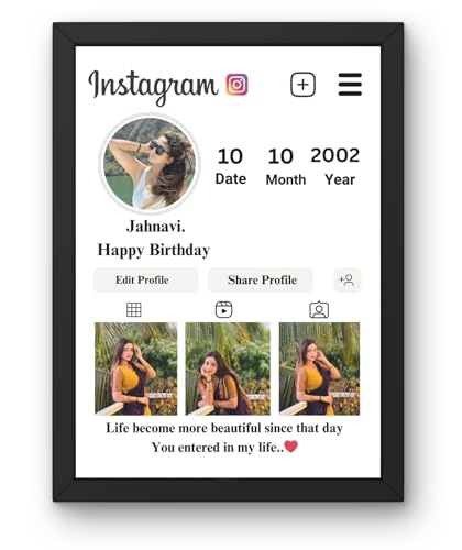 Image of Personalized MDF Wooden Photo Frame Customize with Your Photos, Collage, Text, Quote, Message - Ideal Gift for Family & Friends, 30x22 cm (Design 15)