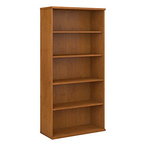 Bush Business Furniture Series C Tall 5 Shelf Bookcase in Natural Cherry, Large Storage and Display Bookshelf for Home or Professional Office by Bush Furniture - Used condition - US$117.02