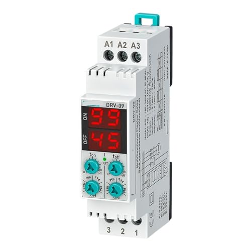 Relé intermitente digital doble temporizador ajustable DRV-09 multifunción 110VAC 2