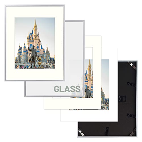 Frametory, 12X16 Aluminum Frame, 8.5X11 Photo With Ivory Mat For Wall Display, Sawtooth Hanger, Swivel Tabs, Spring Clips Great For Photos, Artworks, Posters (Silver, 1-Pack) #TOP6