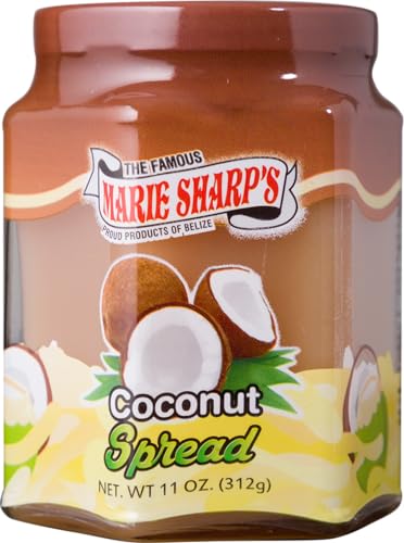Marie Sharp’s Coconut Spread, 11 oz | Creamy Tropical Fruit Spread from Belize | All-Natural | Perfect for Toast, Desserts & Baking | Rich Coconut Flavor