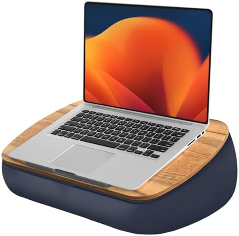 （06:00時点） LOE(ロエ) 【日本企画】 膝上テーブル PC クッションテーブル 膝上デスク ベッド や ソファー 用 テーブル クッション 車で使える 【 滑り止め パッド・ 溝 付き 】 パソコン クッション